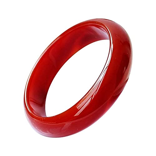 YJHQSS Armreifen für Damen, echte Jade, natürliche rote Achat-Armbänder mit verbreitertem Drachen-Chalcedon, Geschenke für Mütter und Freundinnen, 54-68 mm (64) () von YJHQSS