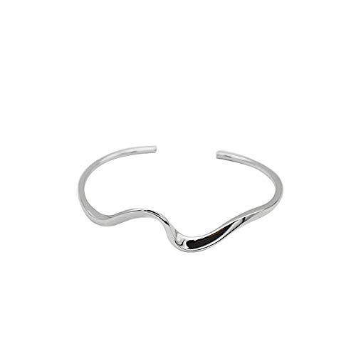 YJHQSS Damenarmband aus 925er Sterlingsilber, minimalistische Welle, Mobius, offene mathematische Kunst, modisches Damenarmband im europäischen und amerikanischen Stil von YJHQSS