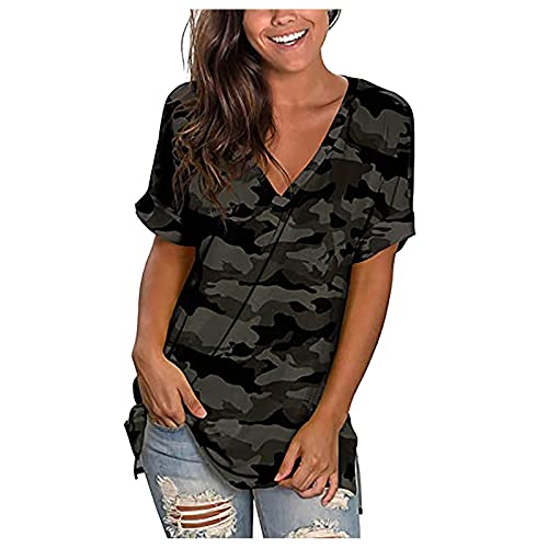 Tshirt DunkelGrün Damen Schwarz Weiß Oberteil T Shirt Sexy Oberteil Schulterfrei Damen Tshirt Only Spitzentop Weiß Flanellhemd Herren Longshirt Damen Festliche Blusen Damen Tunika Amazon von YJUU