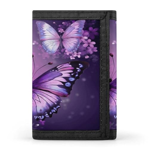 YJWANDO Dreifach gefaltete Geldbörse, schöne lila Schmetterling Kunstdruck Geldbörse mit mehreren Steckplätzen Elegante Brieftasche Praktische Brieftasche Langlebige Brieftasche Moderne Brieftasche YJWANDO Dreifach gefaltete Geldbörse, schöne lila Schmetterling Kunstdruck Geldbörse mit mehreren Steckplätzen Elegante Brieftasche Praktische Brieftasche Langlebige Brieftasche Moderne Brieftasche von YJWANDO