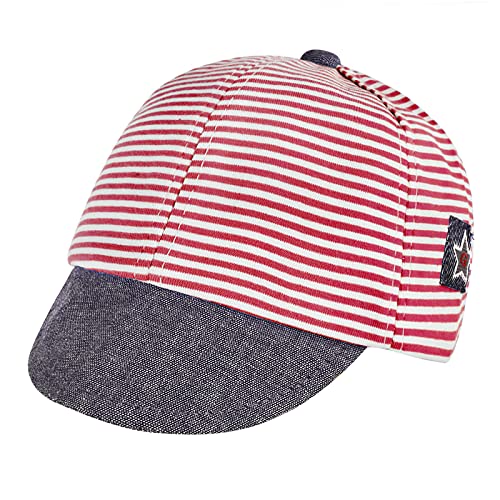 YJZQ Babymütze Schirmmütze Baumwolle Kleinkind Baseball Cap Streifen Schiebermütze Frühling Sommer Sonnenhut für Jungen Mädchen von YJZQ