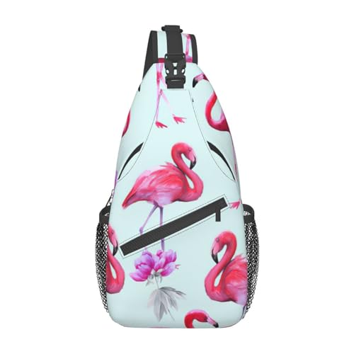 Hai mit Sonnenglas-Druck, Gürteltasche für Damen und Herren, modische Crossbody-Taschen, Sling-Rucksack mit verstellbarem Riemen, Pink Flamingos, Einheitsgröße von YJxoZH
