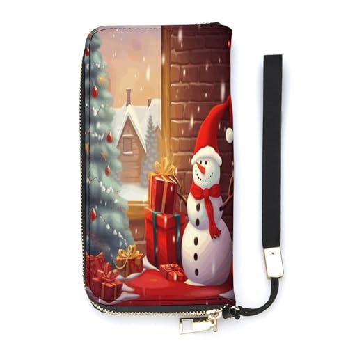 YKUDBN Geldbörse aus PU-Leder, Aufdruck "Merry Christmas Day", großes Fassungsvermögen, lange Geldbörse für Damen, Handheld-Clutch, moderne Damengeldbörse, Stil, 20 x 10,5 cm, modern, Stil:, YKUDBN Geldbörse aus PU-Leder, Aufdruck "Merry Christmas Day", großes Fassungsvermögen, lange Geldbörse für Damen, Handheld-Clutch, moderne Damengeldbörse, Stil, 20 x 10,5 cm, modern, Stil:, von YKUDBN