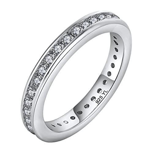 YL Ewigkeitsring 925 Sterling Silber 5A Zirkonia Verlobungsringe für Damen(Größe 50） von YL