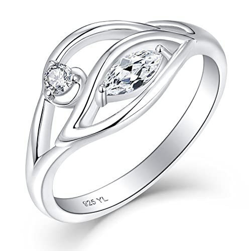 YL Ring des bösen Blicks 925 Sterling Silber Schliff 5A Zirkonia Ring für Damen(Größe 52) von YL