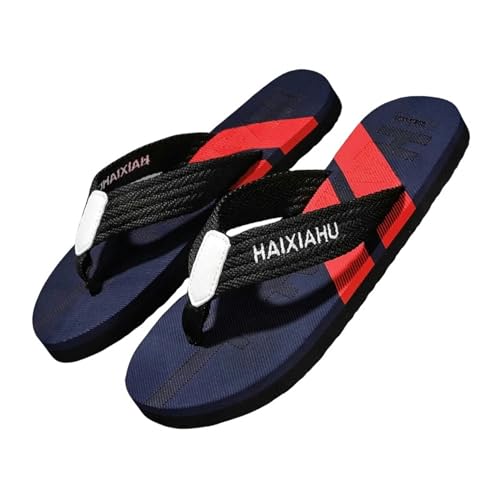 Flip-Flops Sommer Herren Ultraleicht EVA-Sohle Mode Bequeme Sandalen Flip-Flops, Rotblau, 44 EU von YLXCKGS