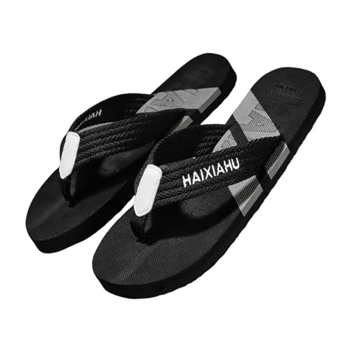 Flip-Flops Sommer Herren Ultraleicht EVA-Sohle Mode Bequeme Sandalen Flip-Flops, Schwarz / Grau, 39 EU von YLXCKGS