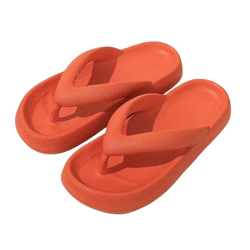 Flip-Flops Sommermode Herren Hausschuhe Strand Flip-Flops Dicke Plateau Sandalen Männliche Freizeitschuhe Bad rutschfeste Flip Flops, 1 Orange, 4 5 cm, 36/37 EU von YLXCKGS