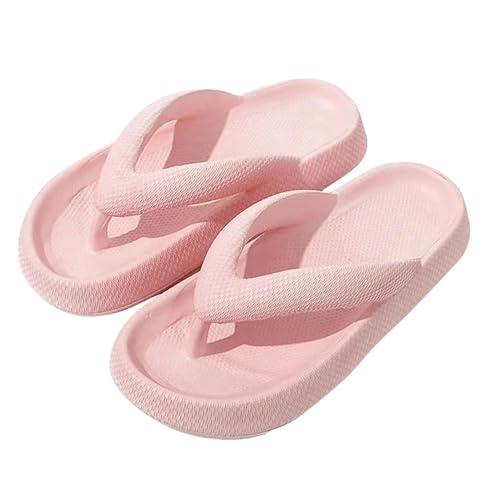 Flip-Flops Sommermode Herren Hausschuhe Strand Flip-Flops Dicke Plateau Sandalen Männliche Freizeitschuhe Bad rutschfeste Flip Flops, 1 x Rosa, Größe 4, 5 cm, 36/37 EU von YLXCKGS