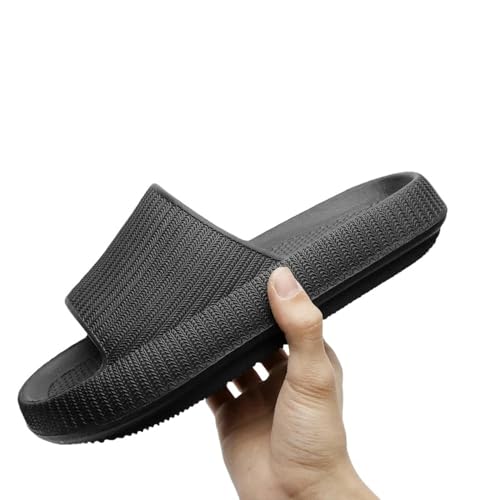 YLXCKGS Flip-Flops Dicke Sohle Hausschuhe Männer Sommer Strand Rutschen Wolke Schuhe Badezimmer Anti-Rutsch Home Slipper Weiche Sandalen Flip-Flops-Schwarz 36-37 von YLXCKGS