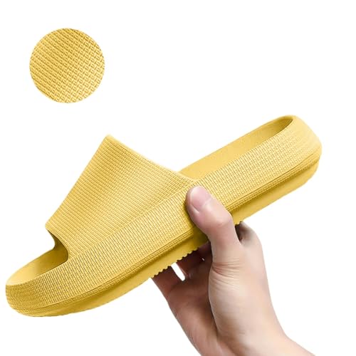 YLXCKGS Flip-Flops Dicke Untere Wolke Hausschuhe Männer Frauen Rutschfeste Badezimmer Zuhause Indoor Sandale Sommer Strand Outdoor Dias-C-Gelb 3,6Cm-36-37 von YLXCKGS