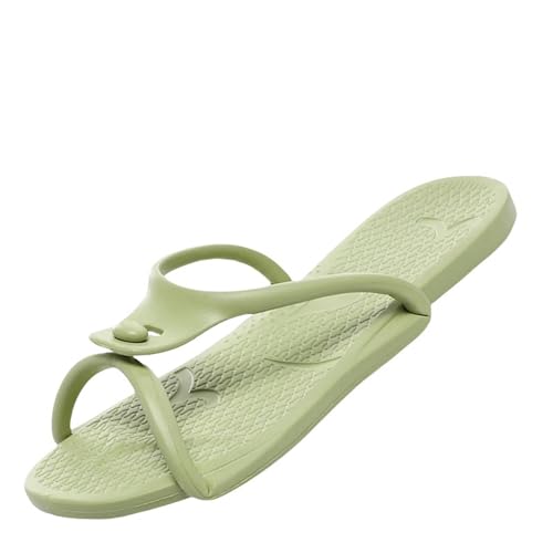 YLXCKGS Flip-Flops Frauen Faltbare Hausschuhe Männer Business Tragbare Dias Flip-Flops Leichte Home Sandalen Strand Outdoor Schuhe-Grün-41-42 von YLXCKGS