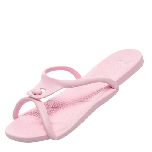 YLXCKGS Flip-Flops Frauen Faltbare Hausschuhe Männer Business Tragbare Dias Flip-Flops Leichte Home Sandalen Strand Outdoor Schuhe-Pink-37-38 von YLXCKGS