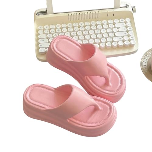 YLXCKGS Flip-Flops Frauen Hausschuhe Strand Rutschen Solide Farbe Weibliche Dicke Sohle Sandalen Anti-Rutsch Licht Innenschuhe Komfort Flip-Flops-Rosa 2-36-37 von YLXCKGS