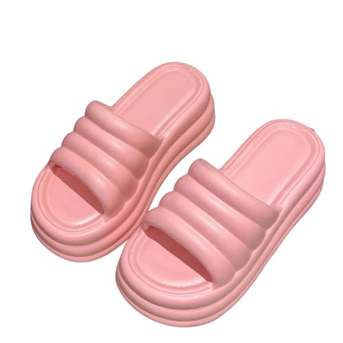 YLXCKGS Flip-Flops Frauen Hausschuhe Strand Rutschen Solide Farbe Weibliche Dicke Sohle Sandalen Anti-Rutsch Licht Innenschuhe Komfort Flip-Flops-Rosa 3-36-37 von YLXCKGS