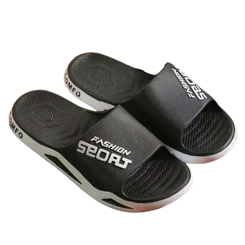 YLXCKGS Flip-Flops Herren-Hausschuhe können im Sommer draußen getragen werden, rutschfeste Bad-Sandalen, Badezimmer, Zuhause, Innenbereich, Schwarz , 42-43 von YLXCKGS