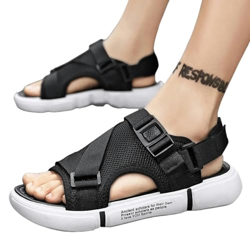 YLXCKGS Flip-Flops Herren Sandalen Freizeit Für Hausschuhe Ohne Rutsch Weicher Boden Im Freien Sandalen Strandschuhe Leichte Flip-Flops-Schwarz-Weiss-41 von YLXCKGS