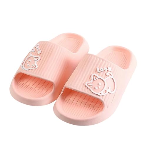 YLXCKGS Flip-Flops Männer Frauen Hausschuhe Katze Cartoon Badezimmer Dusche Rutschfeste Bär Cartoon Flip-Flops Strand Frauen Hausschuhe Sandalen-Pink-36-37(Passend 35-36) von YLXCKGS