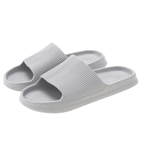 YLXCKGS Flip-Flops Männer Frauen Sandalen Anti-Rutsch Verschleißfeste Eva Dicke Sohle Bequeme Haus Hausschuhe Bad Flip-Flops-Grau-42-43 Fit41-42Foot von YLXCKGS