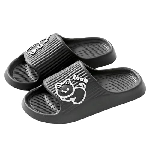 YLXCKGS Flip-Flops Männer Frauen Sandalen Anti-Rutsch Verschleißfeste Eva Dicke Sohle Bequeme Haus Hausschuhe Bad Flip-Flops-Schwarz_A-40-41 Fit39-40Foot von YLXCKGS