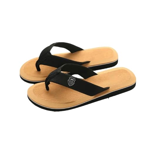 YLXCKGS Flip-Flops Männer Hausschuhe Außerhalb Strand Flache Flip-Flop Casual Hausschuhe Indoor Zuhause Männliche Anti-Rutsch Schuhe String Sandalen-Hellbraun-43 (26,5Cm) von YLXCKGS