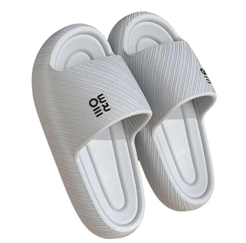 YLXCKGS Flip-Flops Männer Hausschuhe Dicke Plattform Licht Eva Weiche Schuhe Frauen Paare Zuhause Bad Anti-Rutsch Flip-Flops Strand Sandalen-A-Grau-36-37 von YLXCKGS