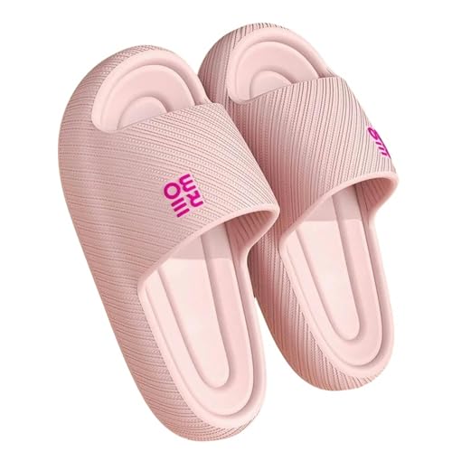 YLXCKGS Flip-Flops Männer Hausschuhe Dicke Plattform Licht Eva Weiche Schuhe Frauen Paare Zuhause Bad Anti-Rutsch Flip-Flops Strand Sandalen-A-Pink-36-37 von YLXCKGS