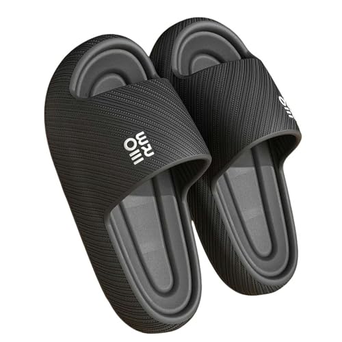 YLXCKGS Flip-Flops Männer Hausschuhe Dicke Plattform Licht Eva Weiche Schuhe Frauen Paare Zuhause Bad Anti-Rutsch Flip-Flops Strand Sandalen-A-Schwarz-36-37 von YLXCKGS