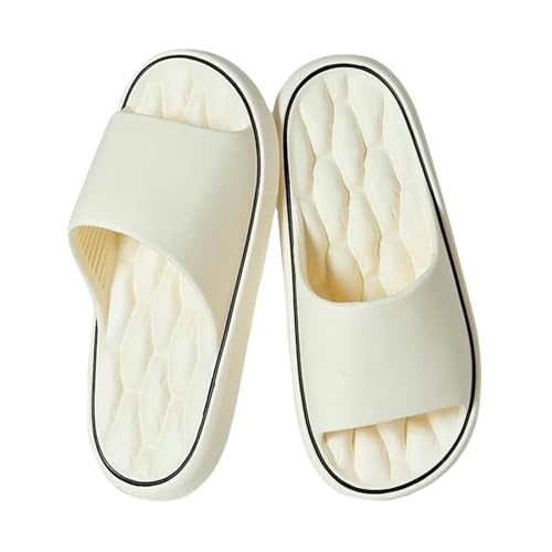 YLXCKGS Flip-Flops Männer Hausschuhe Dicke Plattform Licht Eva Weiche Schuhe Frauen Paare Zuhause Bad Anti-Rutsch Flip-Flops Strand Sandalen-B-Weiß-36-37 von YLXCKGS