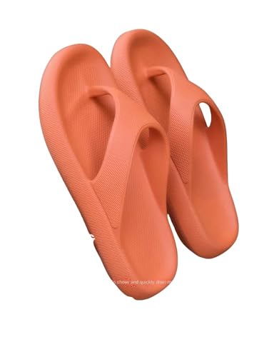 YLXCKGS Flip-Flops Sommer Badezimmer Home Slippers Female Summer Foot Shit Feeling Thick Sole Flip Flops Eva Toe Loafer, Orange, 35/36 EU von YLXCKGS