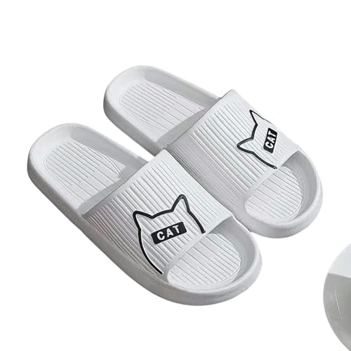 YLXCKGS Flip-Flops Sommer Haushalt Hausschuhe Für Frauen Männer Flache Rutschfeste Cartoon Frosch Flip-Flops Sandalen Innen Und Im Freien-B Weiß-44-45 von YLXCKGS