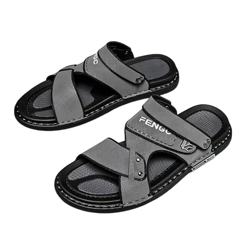 YLXCKGS Flip-Flops Sommer-Männer Im Freien Sandalen Haus In Innenräumen Flache Schuhe Nicht Rutscher Weicher Boden Beach Slipper Street Flip-Flops-Grau-42 von YLXCKGS