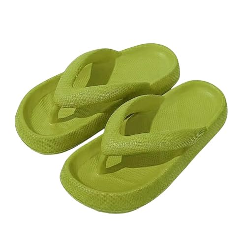 YLXCKGS Flip-Flops Sommer Mode Männer Hausschuhe Strand Flip-Flops Dicke Plattform Sandalen Männliche Freizeitschuhe Bad Anti-Rutsch Flip Flops-1-Grün 4,5Cm-40-41 von YLXCKGS