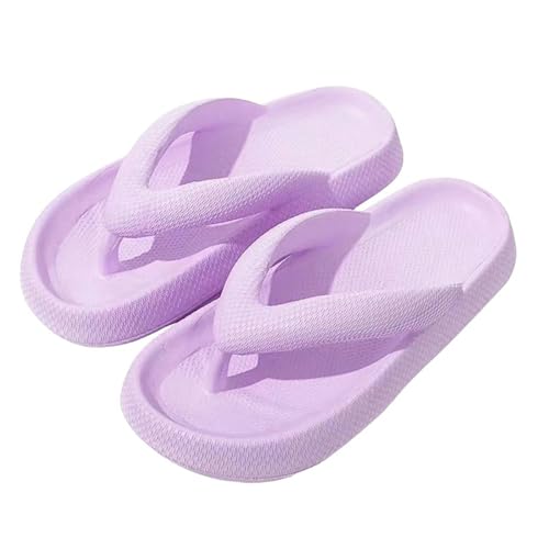 YLXCKGS Flip-Flops Sommer Mode Männer Hausschuhe Strand Flip-Flops Dicke Plattform Sandalen Männliche Freizeitschuhe Bad Anti-Rutsch Flip Flops-1-Lila 4,5Cm-44-45 von YLXCKGS