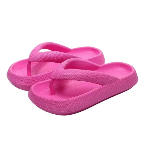 YLXCKGS Flip-Flops Sommer Mode Männer Hausschuhe Strand Flip-Flops Dicke Plattform Sandalen Männliche Freizeitschuhe Bad Anti-Rutsch Flip Flops-1-Rose Rot 4,5Cm-38-39 von YLXCKGS