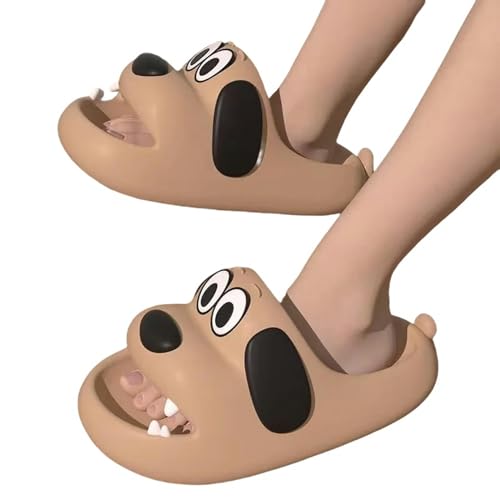 YLXCKGS Flip-Flops Süße Frauenhäuser-Hausschuhe Cartoon Eva Nonrutsche Badezimmerschuhe Für Frauen Slipper Kinder Sandalen Flip-Flops-Braun-36-37 (Fit35-36) von YLXCKGS