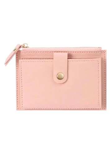 YLXCKGS Geldbörse Niedliche Pu Leder Mini Münze Geldbeutel Frauen Solid Color Kreditkartenhalter Taschen Kleiner Geldbeutel Geldbeutelausbeutel Kartenhalter-Rosa von YLXCKGS