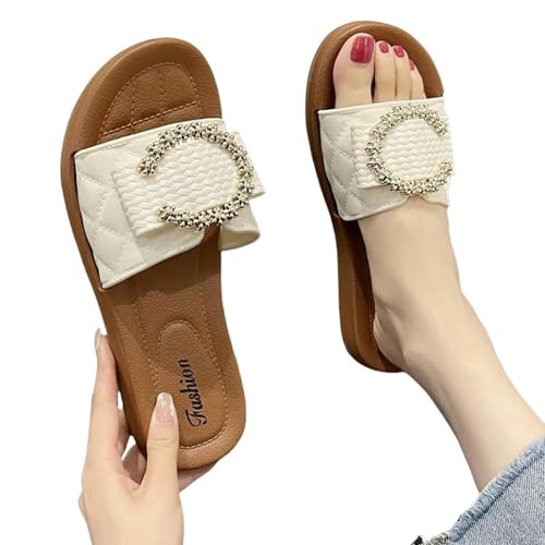 YLXCKGS Sandalen Damen Sommer Hausschuhe Für Frauen Sommer Outwear Edition Soft Beach Soft Sohle Coole Hausschuhe Für Frauen-Weiss-36 von YLXCKGS