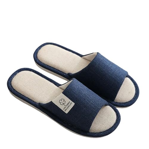 YLXCKGS Sandalen Damen Sommer Leinenschuhe Für Frauen Männer In Der Ganzen Saison In Der Ganzen Saison Innenbaum- Und Leinen -Hausleitungen Universelle Bodenschuhe-Marine-38-39 von YLXCKGS