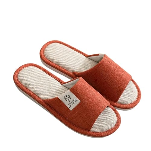 YLXCKGS Sandalen Damen Sommer Leinenschuhe Für Frauen Männer In Der Ganzen Saison In Der Ganzen Saison Innenbaum- Und Leinen -Hausleitungen Universelle Bodenschuhe-Orange-40-41 von YLXCKGS