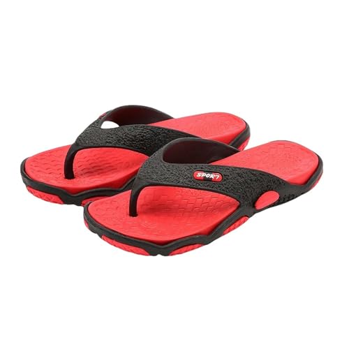 YLXCKGS Sandalen Damen Sommer Modemenschen Pantoffeln Leichte Sandalen Sommer Casual Flip Flops-Schwarz Rot-42 von YLXCKGS