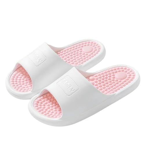 YLXCKGS Sandalen Damen Sommer Prägnantes Paar Innensandalen Nicht Rutschende Badezimmerrutschen Männer Frauen Schuhe Massage Pantoffeln Flip Flops-Rosa-36-37 von YLXCKGS