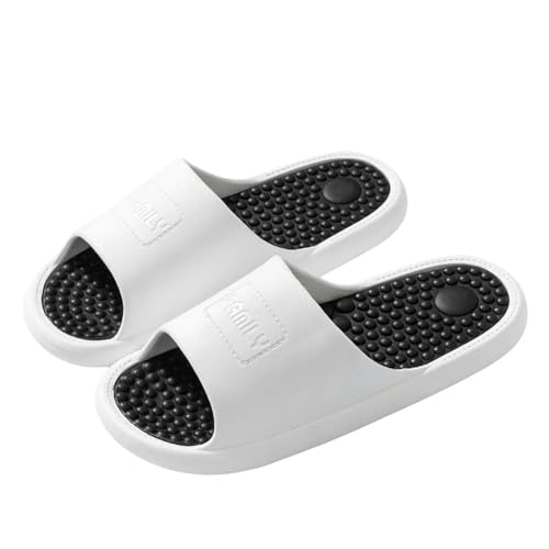 YLXCKGS Sandalen Damen Sommer Prägnantes Paar Innensandalen Nicht Rutschende Badezimmerrutschen Männer Frauen Schuhe Massage Pantoffeln Flip Flops-Weiss-36-37 von YLXCKGS