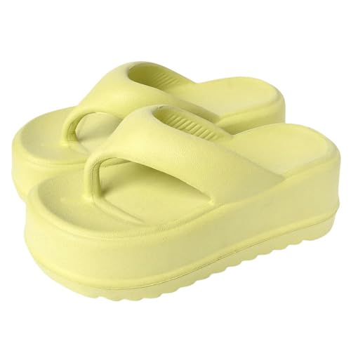 YLXCKGS Sandalen Damen Sommer Sommer Lässige Sandalen Für Frauen Dicker Boden Nicht Rutschfeste Hausschuhe Weiche Sohle Heimschuhe Flip Flops-Hellgrün-38-39 von YLXCKGS