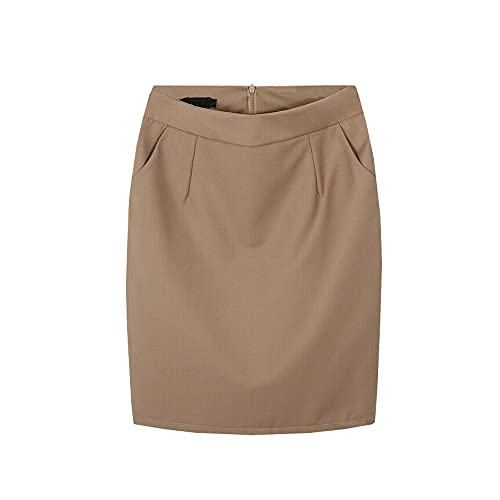YM YOUMU Formeller Bleistiftrock für Damen, knielang mit Taschen für Büro, Business, Arbeit, khaki, Klein YM YOUMU Formeller Bleistiftrock für Damen, knielang mit Taschen für Büro, Business, Arbeit, khaki, Klein von YM YOUMU