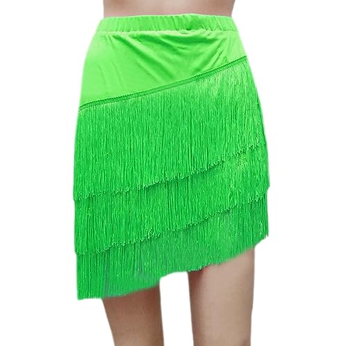 YOUMU Damen Lateinischer Tango-Ballsaal, Quaste, Fransenrock, Samba, Salsa, Tanzkleid, Tanzkleidung, grün, XXXL YOUMU Damen Lateinischer Tango-Ballsaal, Quaste, Fransenrock, Samba, Salsa, Tanzkleid, Tanzkleidung, grün, XXXL von YM YOUMU