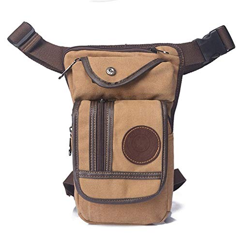 Beintasche,Beintasche Motorrad,Oberschenkeltasche Canvas/Nylon Herren Drop Arm Herren Taillengürtel Oberschenkel Hüfte Motorrad Messenger Umhängetasche (Color : Khaki) von YNZUNMY