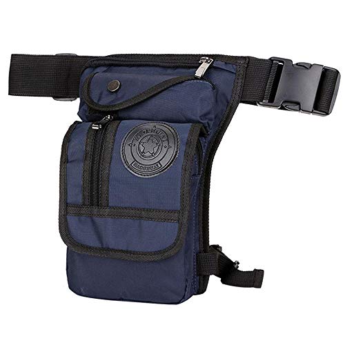 Beintasche,Beintasche Motorrad,Oberschenkeltasche Canvas/Nylon Herren Drop Arm Herren Taillengürtel Oberschenkel Hüfte Motorrad Messenger Umhängetasche (Color : Navy) von YNZUNMY