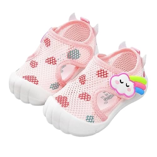 Non-Slip Baby Breathable Shoes for Spring and Summer,Baby Anti-Collision Mesh Shoes for 0-3 Years Boys Girls (Pink,Inner Length 4.7 IN / 12CM) von YODAOLI