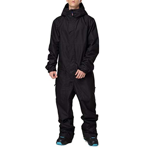 YOJOLO Skianzug Damen Herren Einteiliger Schneeanzug Ski Jumpsuit Windproof Waterproof Thermal Skibekleidung Winter Outdoor Sportmantel,Man Black,L von YOJOLO